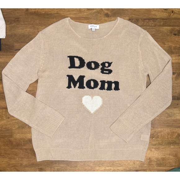 Gilli Dog Mom Sweater Heart Graphic‎ Knit Pullover Crew Neck Top Size S - Picture 1 of 5